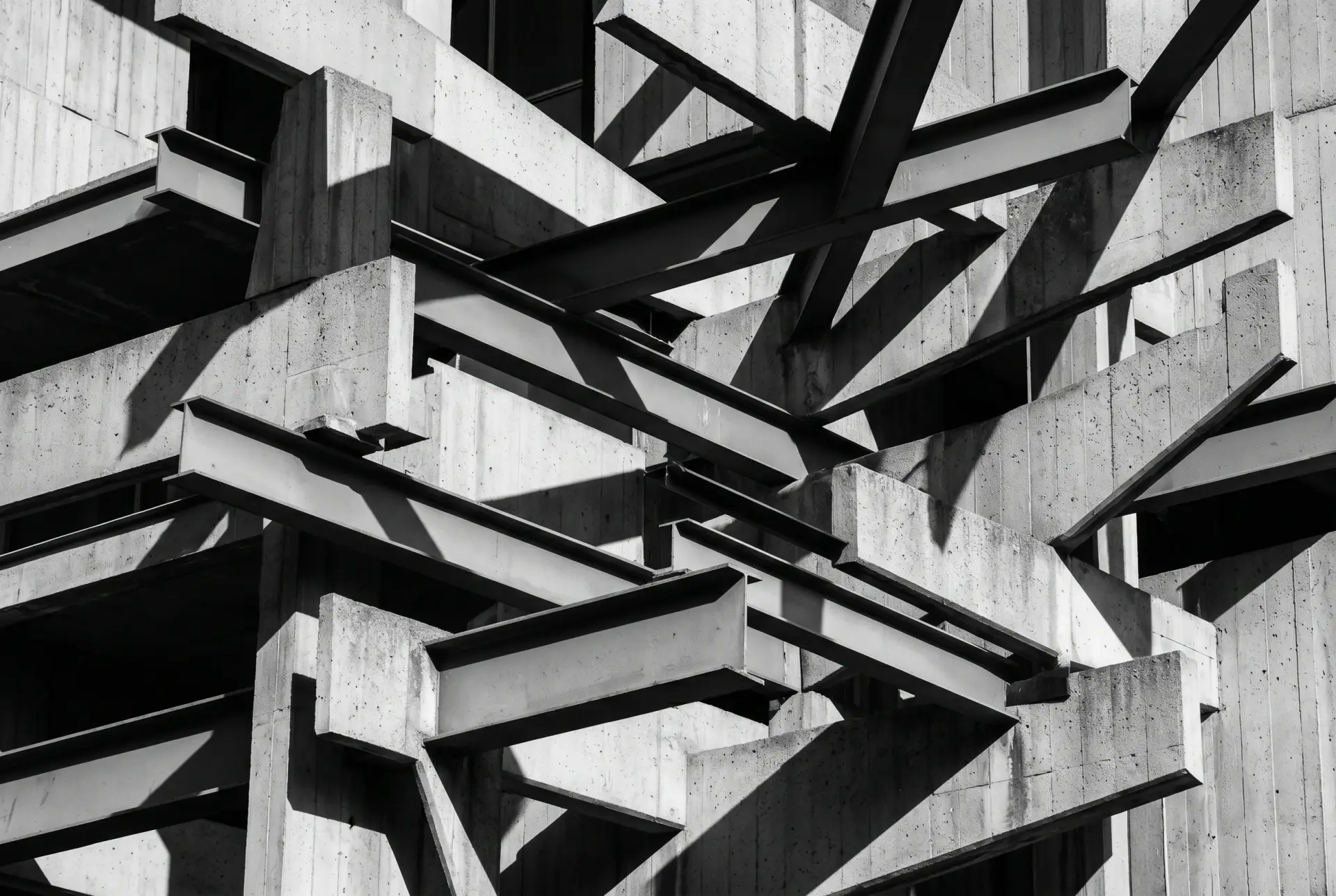 Concrete and steel architectural detail